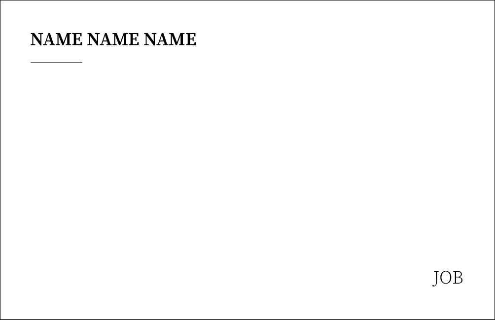 White business card