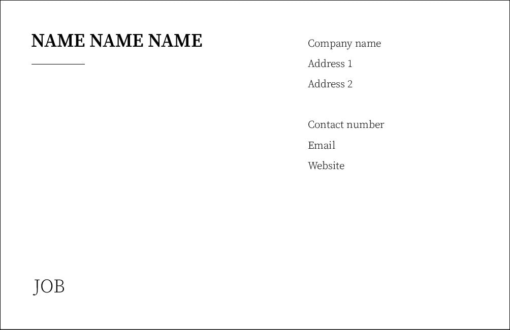 White business card
