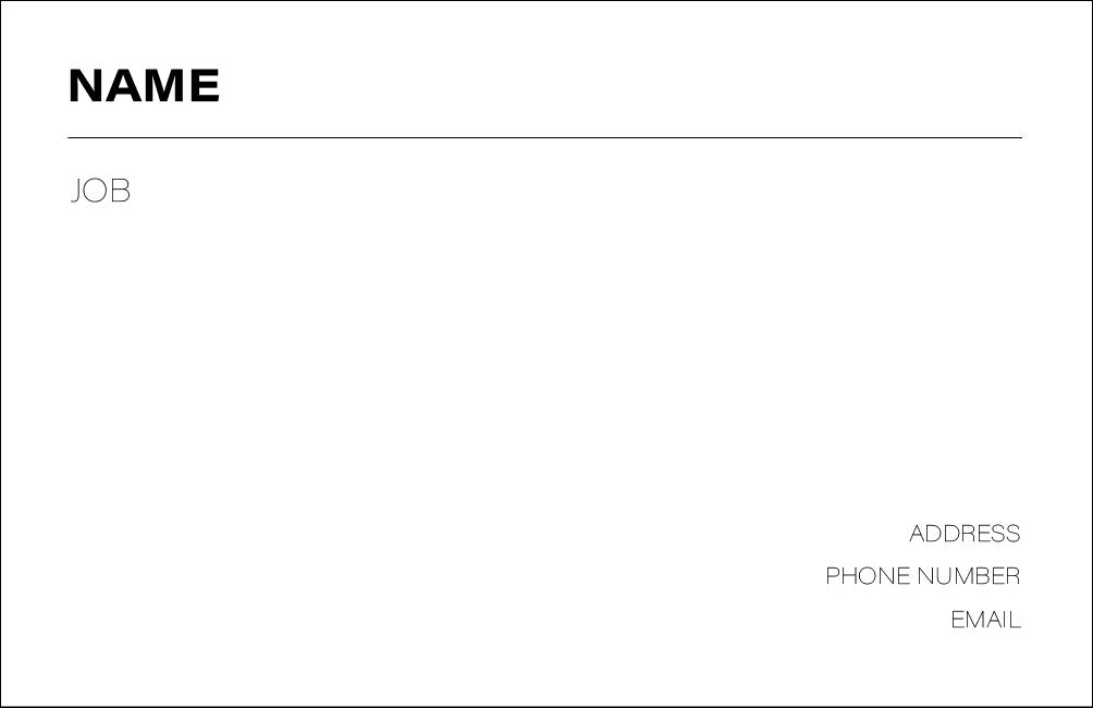 White on black business card